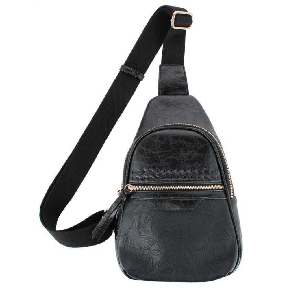 CTM Women's Western Tooled Sling Crossbody Pack